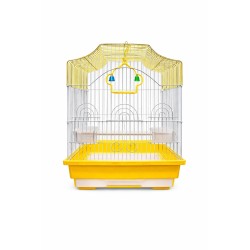 JAULA AVES CUBO 30X23X39CM AMARILLA
