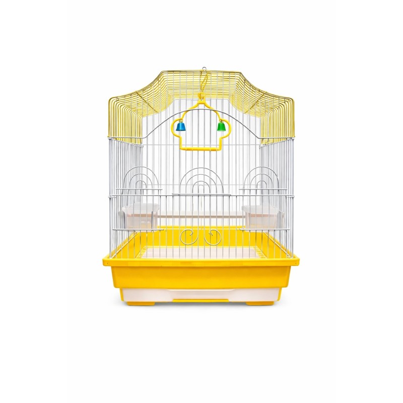 JAULA AVES CUBO 30X23X39CM AMARILLA