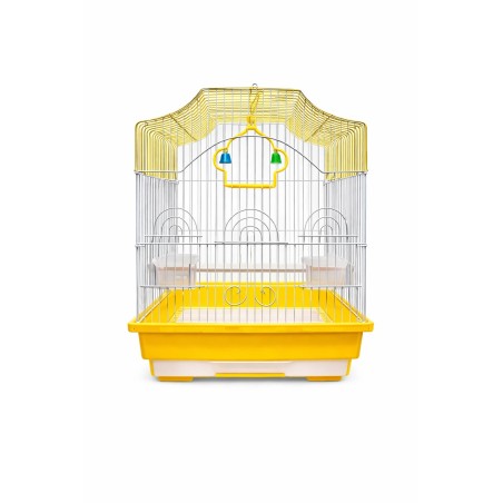 JAULA AVES CUBO 30X23X39CM AMARILLA