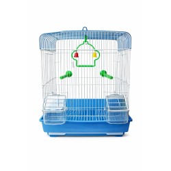 JAULA AVES CUBO 30X23X39CM AZUL