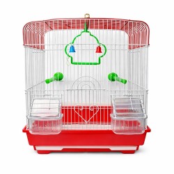 JAULA AVES CUBO 30X23X39CM ROJA