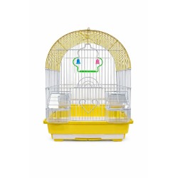 JAULA AVES CURVA 30X23X39CM AMARILLA