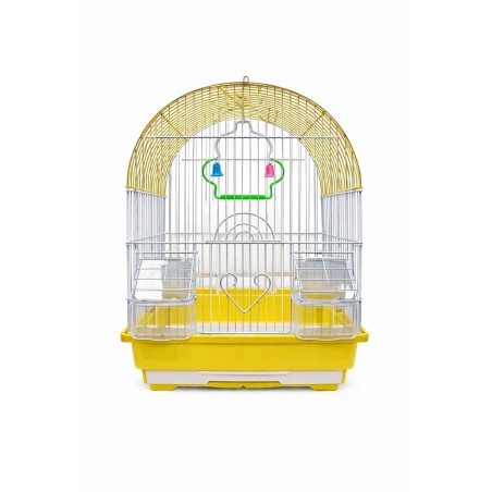 JAULA AVES CURVA 30X23X39CM AMARILLA