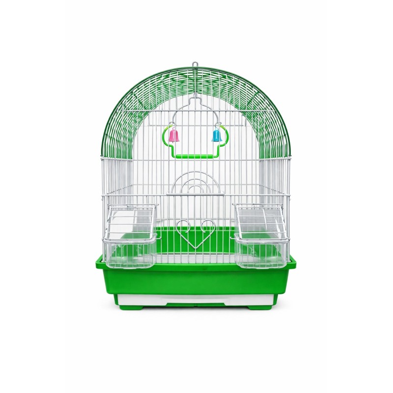 JAULA AVES CURVA 30X23X39CM VERDE