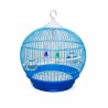 JAULA PARA AVES REDONDA CHICA 28X38CM AZUL