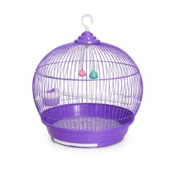 JAULA PARA AVES REDONDA CHICA 28X38CM MORADA
