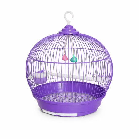 JAULA PARA AVES REDONDA CHICA 28X38CM MORADA