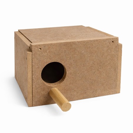 NIDO GRANDE CAJA DE MADERA PARA NINFA 30X23X21 CMS