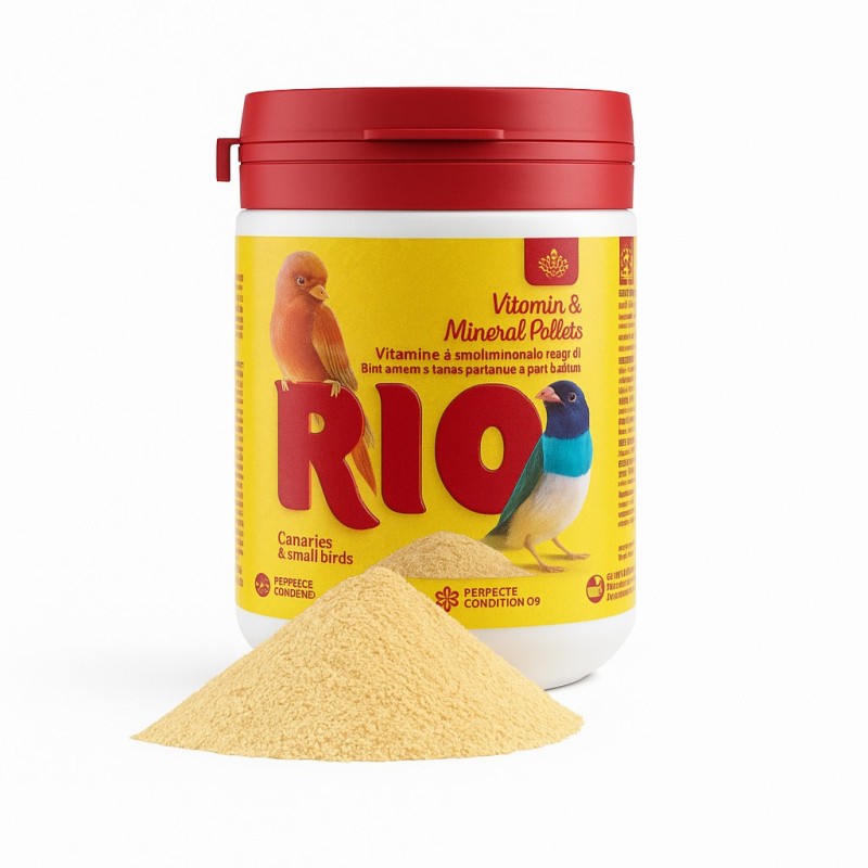 RIO MEALBERRY VITAMINAS Y MINERALES PARA CANARIOS AVES EXOTICAS Y PEQUEÑAS AVES 120 GR.