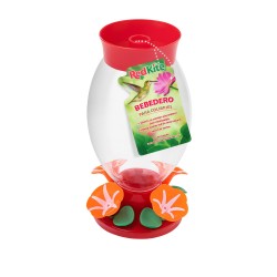 BEBEDERO CON HIBISCOS PARA COLIBRI 2 L COLIBRIS ALIMENTADOR CON HIBISCOS