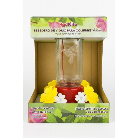 BEBEDERO VIDRIO PRISMA PARA COLIBRI 600 ML
