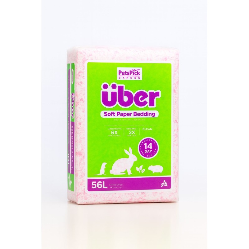 56L UBER PINK-WHITE PAPER BEDDING