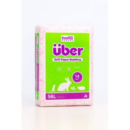 56L UBER PINK-WHITE PAPER BEDDING