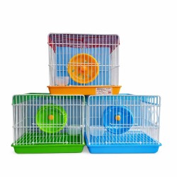 JAULA HAMSTERS CUADRADA NARANJA