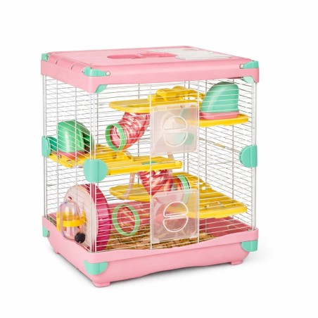 JAULA ROSA SUNNY HAMSTER LAND (3 PISOS)